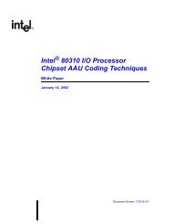Intel 80310 I/O Processor Chipset AAU Coding Techniques