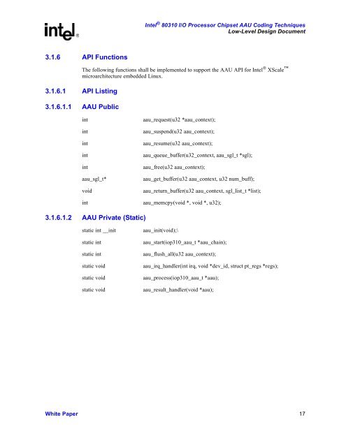 Intel 80310 I/O Processor Chipset AAU Coding Techniques