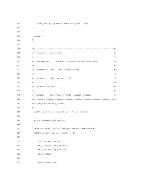 Intel 80310 I/O Processor Chipset AAU Coding Techniques