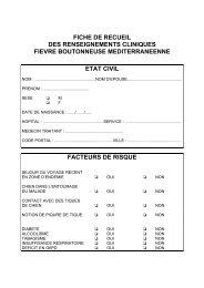 FICHE DE RECUEIL DES RENSEIGNEMENTS CLINIQUES FIEVRE ...