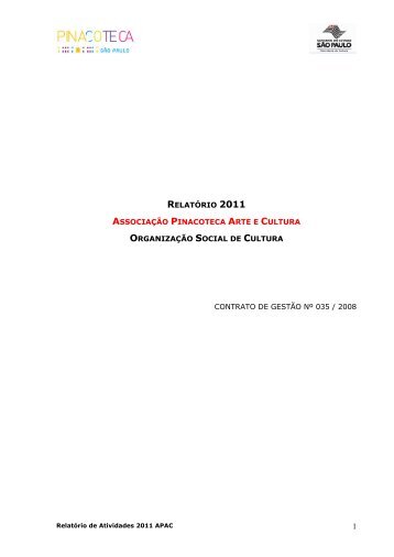 relatorio anual 2011 - Pinacoteca do Estado de São Paulo