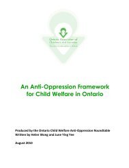 An Anti-Oppression Framework for Child Welfare in Ontario