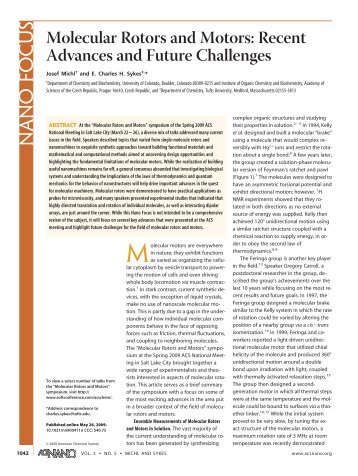 Molecular Rotors and Motors - Department of Chemistry