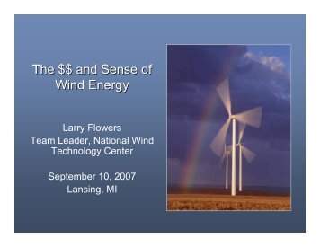 The $$ and Sense of Wind Energy - Noble Environmental Power