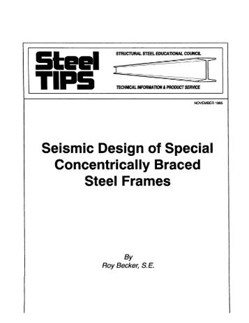 Seismic Design of Special Concentrically Braced