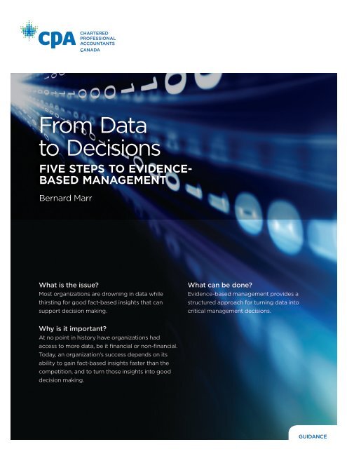 From Data to Decisions - FIVE STEPS TO EVIDENCE BASED MANAGEMENT