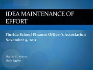 IDEA Maintenance of effort - Florida School Finance Officers