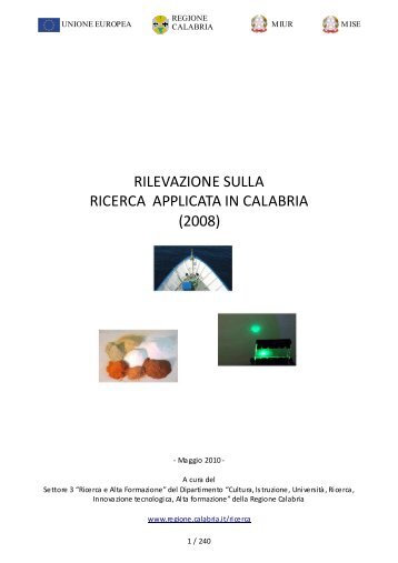 Ricerca applicata in calabria 2008 - Parte_1 - Regione Calabria