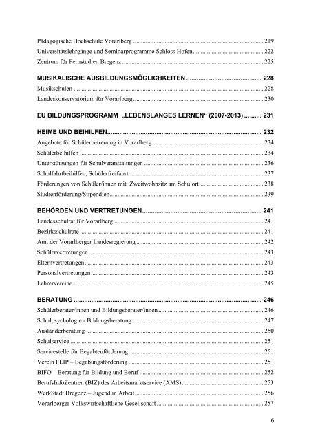 Handbuch Schulen in Vorarlberg 2011/12 - Landesschulrat für ...