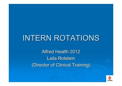 INTERN ROTATIONS