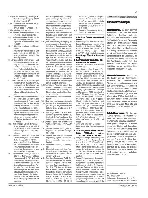 Achtung! Kleinanzeigenaktion! - Dresdner Amtsblatt