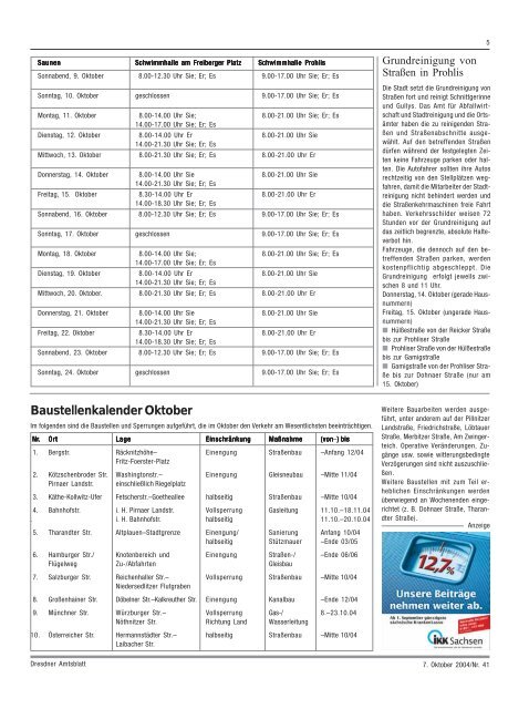 Achtung! Kleinanzeigenaktion! - Dresdner Amtsblatt