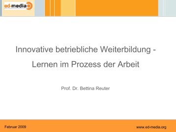 Innovative betriebliche Weiterbildung - Lernen im Prozess der Arbeit