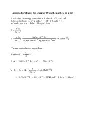 Assigned problems for Chapter 10 on the particle in a box - Cobalt