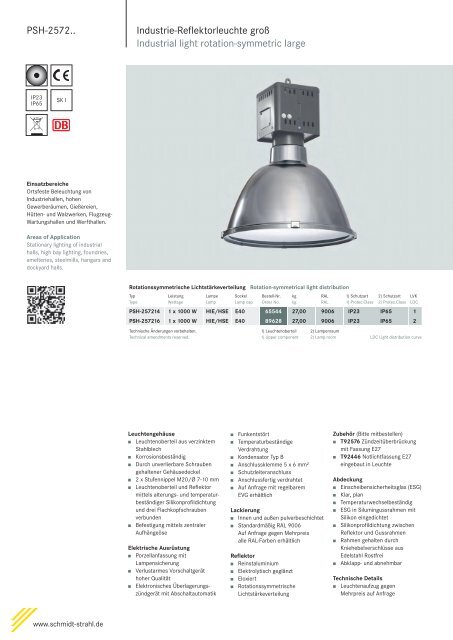 Industrieleuchten-Folder - Schmidt Strahl GmbH
