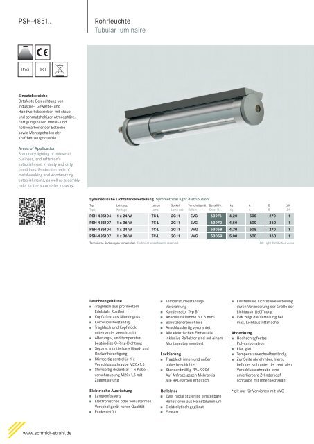 Industrieleuchten-Folder - Schmidt Strahl GmbH