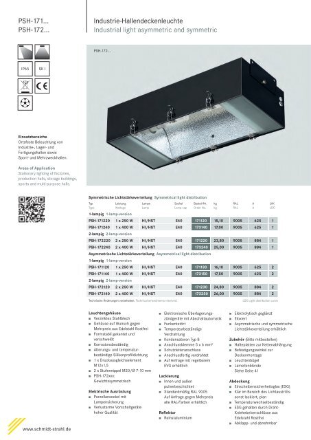 Industrieleuchten-Folder - Schmidt Strahl GmbH