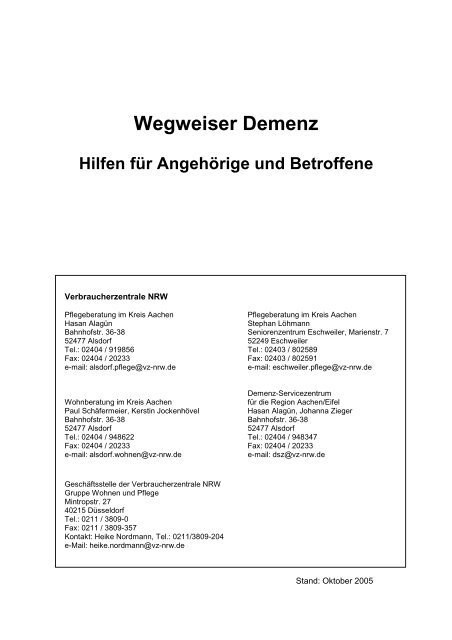 Wegweiser Demenz