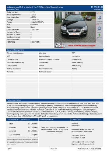 Volkswagen Golf VI 1.2 TSI DSG Team 14.930 EUR