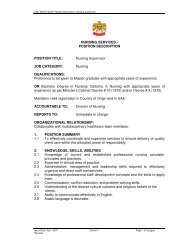 Position of Nursing Supervisor - Federal Department of Nursing