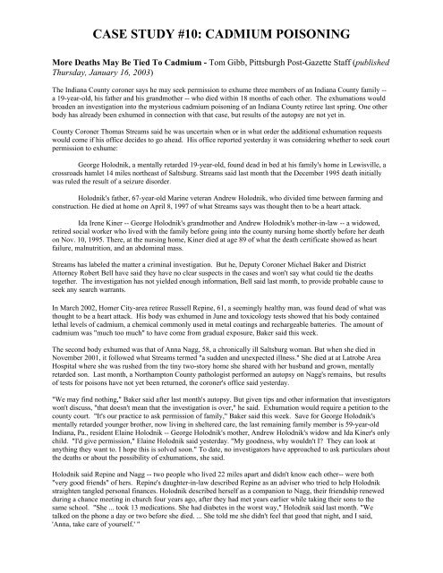 Cadmium case study