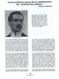 Tulio Gonzalo Salas en la generaciÃ³n de Literatura Andina.