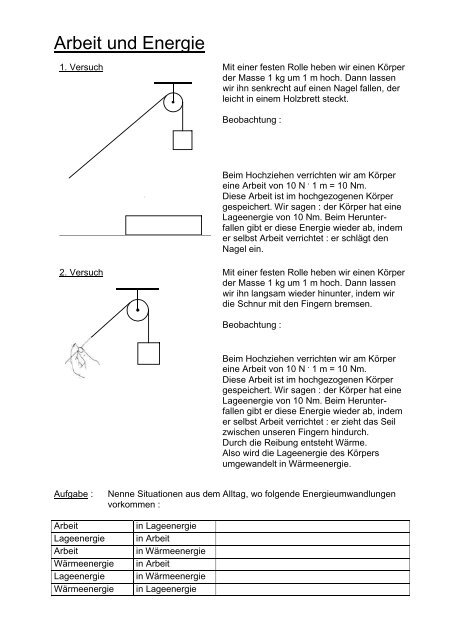 Arbeit und Energie