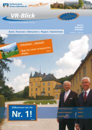 VR-Blick - Ausgabe 1 - Mai 2010 - Raiffeisenbank KÃ¼rten-Odenthal eG