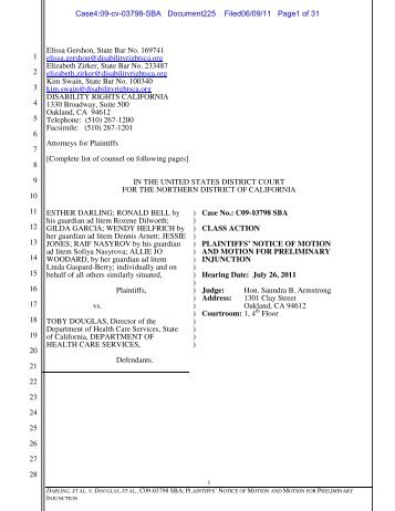 Notice of Motion and Motion for Preliminary Injunction - California ...