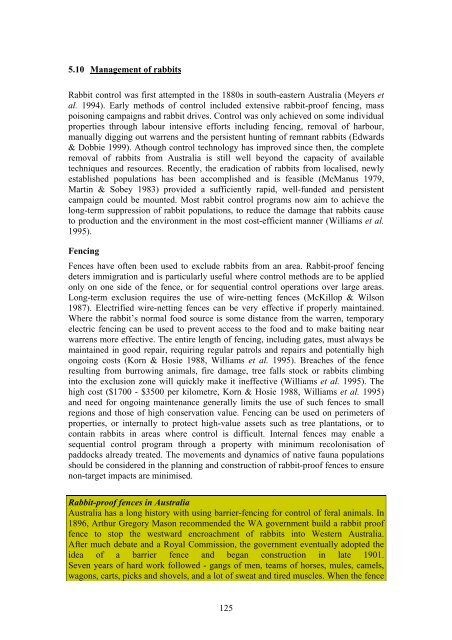 Review of the management of feral animals and their impact on ...