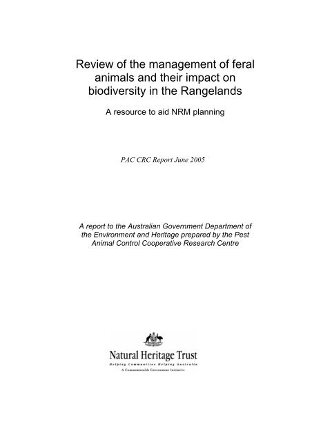 Review of the management of feral animals and their impact on ...