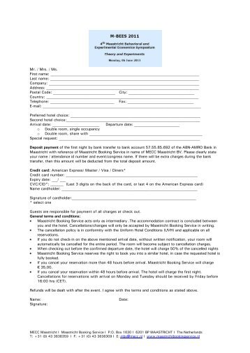 reservation form