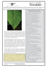 TBA newsletter 2006 - Tropical Biology Association