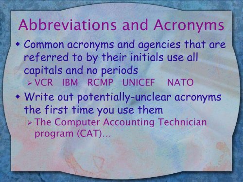 Forming Abbreviations