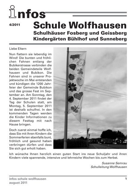 Infoblatt 4_11, August 2011 - Schule Bubikon