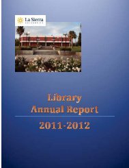 Library Annual Report - La Sierra University