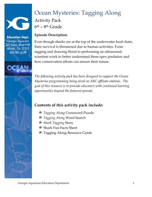 download activity guide grades 6-8 - Georgia Aquarium