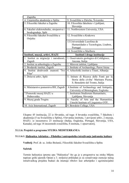 STUDIA MEDITERRANEA - Filozofski fakultet u Splitu