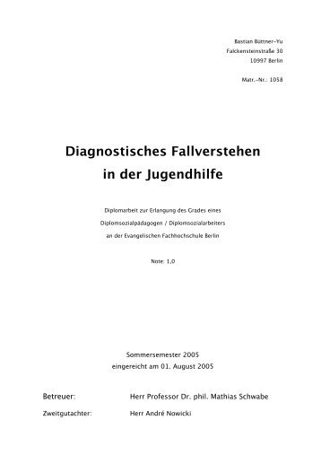 Diagnostisches Fallverstehen in der Jugendhilfe - Dissens e.V.