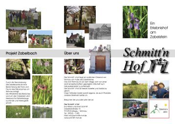 Infoflyer zum Download - Schmitt'n Hof Wohnau