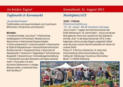 Programm Altstadtfest - Altenburg Tourismus