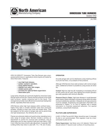 IMMERSION TUBE BURNERS - System Control Engineering