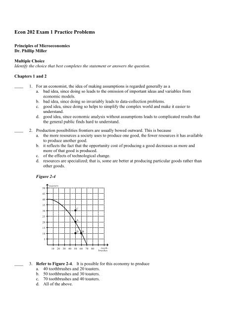 Econ 202 Exam 1 Practice Problems - Krypton