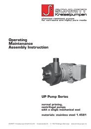 Characteristics of the UP Pump  Series - SCHMITT-Kreiselpumpen