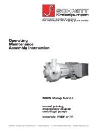 Characteristics of the MPN Pump Series - SCHMITT-Kreiselpumpen