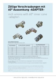 Zöllige Verschraubungen mit 60° Aussenkung -ADAPTER- inch ...