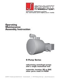 Operating manual of the S Pump Series - SCHMITT-Kreiselpumpen