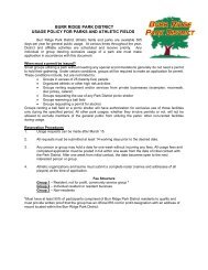 Parks Rental Information - the Burr Ridge Park District