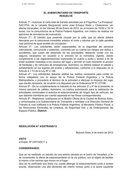 NÂ° 3827 - BoletÃ­n Oficial del Gobierno de la Ciudad de Buenos Aires
