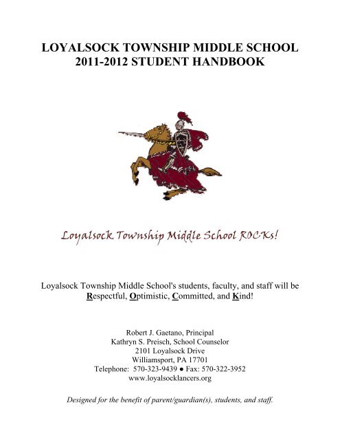 LOYALSOCK TOWNSHIP MIDDLE SCHOOL 2011-2012 STUDENT ...